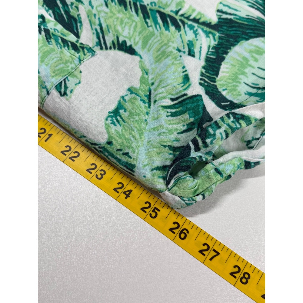 Margaritaville Island Reserve Green Banana Leaf Tie Front Linen Blend Top XL - Picture 4 of 7